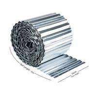 Nicoman Corrugated Metal Garden Border Roll - 5m / 6m / 12m Long Rolls - Silver - 5m