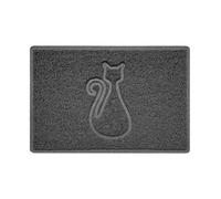 Nicoman Dark Grey Cat Embossed Spaghetti Coil Door Mat Dirt-Trapper Washable Barrier Doormat 60Cm X 40Cm