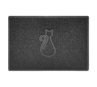 Nicoman Cat Embossed Shape Door Mat Dirt-Trapper Washable Barrier Doormat-Dark Grey (Watertight Rubber-Back)-Large (90x60cm)