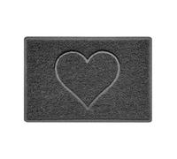 Nicoman Dark Grey Paw Embossed Spaghetti Coil Door Mat Dirt-Trapper Washable Barrier Doormat 60Cm X 40Cm