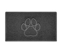 Paw Embossed Shape Door Mat Dirt-Trapper Washable Barrier Doormat-Dark Grey (Watertight Rubber-Back)-Medium (75x44cm)