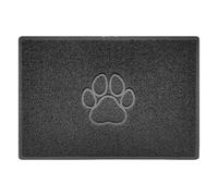 Nicoman Paw Embossed Shape Door Mat Dirt-Trapper Washable Barrier Doormat-Dark Grey (Watertight Rubber-Back)-Large (90x60cm)