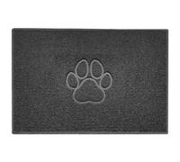 Nicoman Paw Embossed Shape Door Mat Dirt Trapper PVC Spaghetti Mat Washable Quick Drying Barrier Doormat-Dark Grey (Watertight Rubber-Back)-X Large (120x80cm)