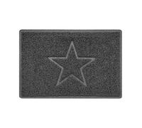 Nicoman Star Embossed Shape Door Mat Dirt-Trapper Washable Barrier Doormat-Dark Grey (Watertight Rubber-Back)-Small (60x40cm)