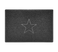 Nicoman Star Embossed Shape Door Mat Dirt-Trapper Washable Barrier Doormat-Dark Grey (Watertight Rubber-Back)-Large (90x60cm)