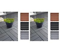 Nicoman Decking Tiles Polydeck PVC 1 Piece Grey Sample Garden Flooring, Patio, Balcony, Concrete, Hot Tub Click Deck Tiles Indoor, 30x30cm Plastic Square Connect Floor (Pack of 2)