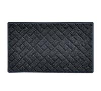 Nicoman Diamond Quilted Shape Doormat|Non-Marking Non-Slip On Hard Floors|For Indoor or Sheltered Outdoor Use (75x44cm, BLACK, Use Indoor or Sheltered Outdoor)