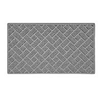 Nicoman Diamond Quilted Shape Low Profile Indoor Outdoor Dirt-Trapper Door Mat Washable Barrier Heavy Duty Doormat - (Watertight Rubber-Back, Grey, 75 x 44mm)