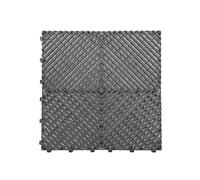 Nicoman Durable Garage Saunas Marquee Hot Tub Outdoor Camping Floor Tile | Drainage Channels, Heavy Duty |Grey (1 TILE)