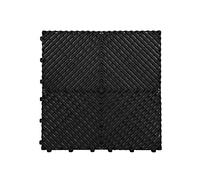 Nicoman Durable Garage Saunas Marquee Hot Tub Outdoor Camping Floor Tile | Drainage Channels, Heavy Duty |Black (30 TILES)