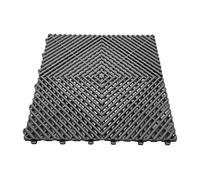 Nicoman Durable Garage Saunas Marquee Hot Tub Outdoor Camping Floor Tile | Drainage Channels, Heavy Duty |Grey (9 TILES)