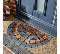 Nicoman Eco-Friendly Elegant Tile Mat Barrier Halfmoon Doormat in Blue | Size: 44 cm x 75 cm Nicoman Blue 44 cm x 75 cm