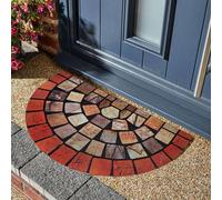 Nicoman Eco-Friendly Elegant Tile Mat Barrier Halfmoon Doormat in Red | Size: 44 cm x 75 cm Nicoman Red 44 cm x 75 cm