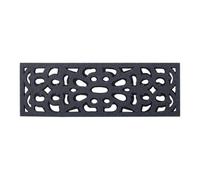 Nicoman Outdoor Rubber Door Mat, Non-Slip Heavy Duty Doormat Step Barrier Anti-Fatigue Easy Boot Scraper Eco-Friendly Victorian Style Indoor Outdoor Entrance Mat Drainage - (Grey, Narrow, 75 x 25cm)