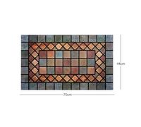 Nicoman Elegant Tile Effect Doormat - Blue Edge - 75x44cm Medium