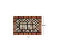 Nicoman Eco-Friendly Elegant Tile Mat Barrier Doormat Red Border | Size: 40 cm x 60 cm Nicoman Multicolor 40 cm x 60 cm
