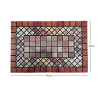 Nicoman Elegant Tile Effect Doormat - Red Edge - 91x61cm Large