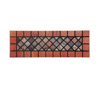 Nicoman Elegant Tile Narrow Door Mat Step Mat 75X25Cm - Red Border