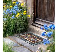 Nicoman Elegant Tile Effect Doormat - Blue Edge - 75x44cm Medium