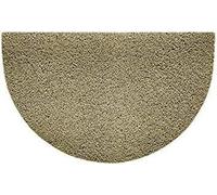 Nicoman Embossed Halfmoon Half Circle Door Mat Dirt-Trapper Jet-Washable Doormat 70x44cm (Beige, PLAIN) - Use on Carpet ONLY