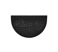 Nicoman Embossed Halfmoon Half Circle Door Mat Dirt-Trapper Jet-Washable Doormat 70x44cm (Black, COME-IN) - Use Indoor or Sheltered Outdoor