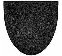 Nicoman Embossed Halfmoon Half Circle Door Mat Dirt-Trapper Jet-Washable Doormat 70x44cm (Black, PLAIN) - Use on Carpet ONLY