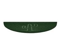 Nicoman Embossed Halfmoon Half Circle Door Mat Dirt-Trapper Jet-Washable Doormat 70x44cm (Green, CACTUS Shape) - Use on Carpet ONLY