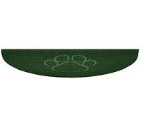 Nicoman Embossed Halfmoon Half Circle Door Mat Dirt-Trapper Jet-Washable Doormat 70x44cm (Green, PAW Shape) - Use on Carpet ONLY