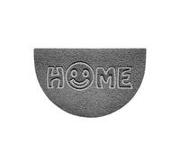 Nicoman Embossed Halfmoon Half Circle Door Mat Dirt-Trapper Jet-Washable Doormat 70x44cm (Grey, HOME SMILEY FACE Shape) - Use Indoor or Sheltered Outdoor