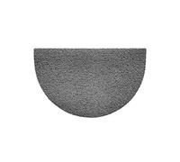 Nicoman Embossed Halfmoon Half Circle Door Mat Dirt-Trapper Jet-Washable Doormat 70x44cm (Grey, PLAIN) - Use Indoor or Sheltered Outdoor
