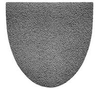 Nicoman Embossed Halfmoon Half Circle Door Mat Dirt-Trapper Jet-Washable Doormat 70x44cm (Grey, PLAIN) - Use on Carpet ONLY