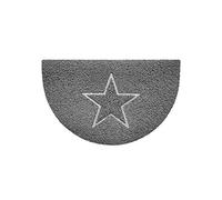 Nicoman Embossed Halfmoon Half Circle Door Mat Dirt-Trapper Jet-Washable Doormat 70x44cm (Grey, STAR Shape) - Use Indoor or Sheltered Outdoor