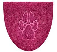 Nicoman Embossed Halfmoon Half Circle Door Mat Dirt-Trapper Jet-Washable Doormat 70x44cm (Pink, PAW Shape) - Use Indoor or Sheltered Outdoor