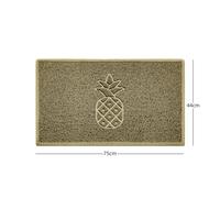 Nicoman Embossed Pineapple Grey Spaghetti Door Mat - Beige - 75cm x 44cm - Yes (Suitable for Indoors)
