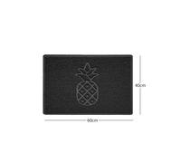 Nicoman Embossed Pineapple Grey Spaghetti Door Mat - Black - 60cm x 40cm - Yes (Suitable for Indoors)