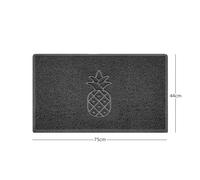 Nicoman Embossed Pineapple Grey Spaghetti Door Mat - Dark Grey - 75cm x 44cm - Yes (Suitable for Indoors)