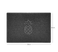 Nicoman Embossed Pineapple Grey Spaghetti Door Mat - Dark Grey - 90cm x 60cm - Yes (Suitable for Indoors)