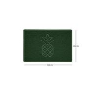 Nicoman Embossed Pineapple Grey Spaghetti Door Mat - Green - 60cm x 40cm - Yes (Suitable for Indoors)