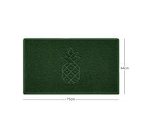 Nicoman Embossed Pineapple Grey Spaghetti Door Mat - Green - 75cm x 44cm - Yes (Suitable for Indoors)