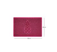Nicoman Embossed Pineapple Grey Spaghetti Door Mat - Pink - 60cm x 40cm - Yes (Suitable for Indoors)