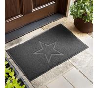 Nicoman Star Embossed Shape Door Mat Dirt Trapper PVC Spaghetti Mat Washable Quick Drying Barrier Doormat-Dark Grey (Watertight Rubber-Back)-Small (60x40cm)