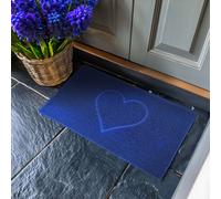 Embossed PVC Spaghetti Pressed Heart Doormat Nicoman Blue 45cm x 75cm