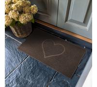 Nicoman Embossed PVC Spaghetti Pressed Heart Doormat in Brown | Size: 45 cm x 75 cm Nicoman Brown 45 cm x 75 cm