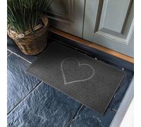 Nicoman Embossed PVC Spaghetti Pressed Heart Doormat in Dark Grey | Size: 45 cm x 75 cm Nicoman Dark Grey 45 cm x 75 cm