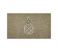 Nicoman Embossed Spaghetti Door Mat Dirt-Trapper Jet-Washable Doormat 70x43cm (Beige, PINEAPPLE Shape) - Use Indoor or Sheltered Outdoor