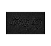 Nicoman Embossed Spaghetti Door Mat Dirt-Trapper Jet-Washable Doormat 70x43cm (Black, COME-IN) - Use Indoor or Sheltered Outdoor
