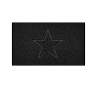 Nicoman Embossed Spaghetti Door Mat Dirt-Trapper Jet-Washable Doormat 70x43cm (Black, STAR Shape) - Use Indoor or Sheltered Outdoor