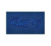 Nicoman Embossed Spaghetti Door Mat Dirt-Trapper Jet-Washable Doormat 70x43cm (Blue, COME-IN) - Use Indoor or Sheltered Outdoor