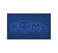 Nicoman Embossed Spaghetti Door Mat Dirt-Trapper Jet-Washable Doormat 70x43cm (Blue, HOME SMILEY FACE Shape) - Use Indoor or Sheltered Outdoor