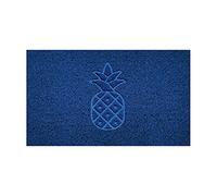 Nicoman Embossed Spaghetti Door Mat Dirt-Trapper Jet-Washable Doormat 70x43cm (Blue, PINEAPPLE Shape) - Use on Carpet ONLY